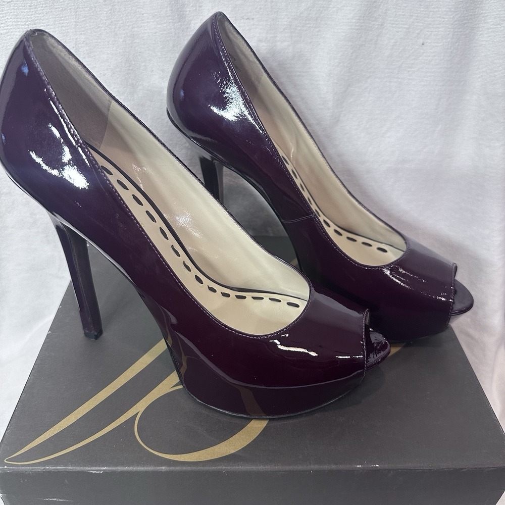 Dark Red Beautiful Enzo Angelina‎ Patten Stiletto High Heels Sexy Office Siren - Picture 2 of 9